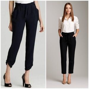 BCBGMaxAzria Fiona Paperbag Tie-Waist Joggers | Adjustable Length Pants